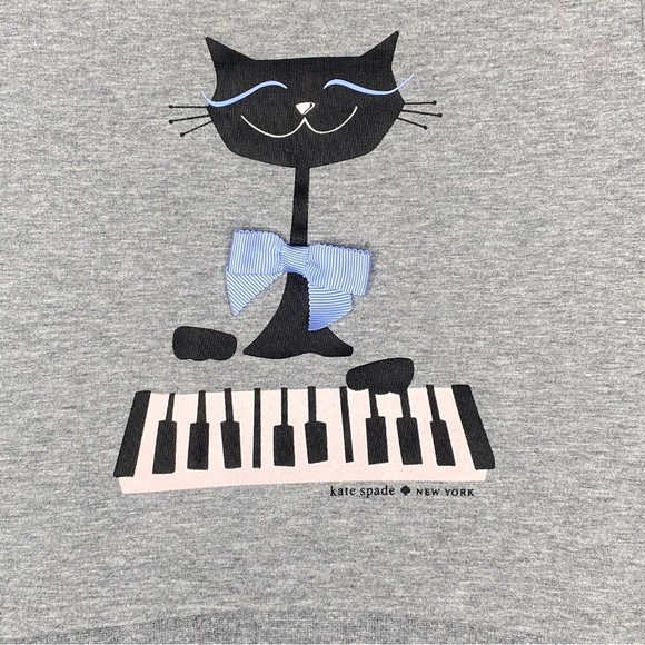 Kate Spade Girl’s Gray Piano Cat Sweatshirt size 18 Months - Picture 5 of 5